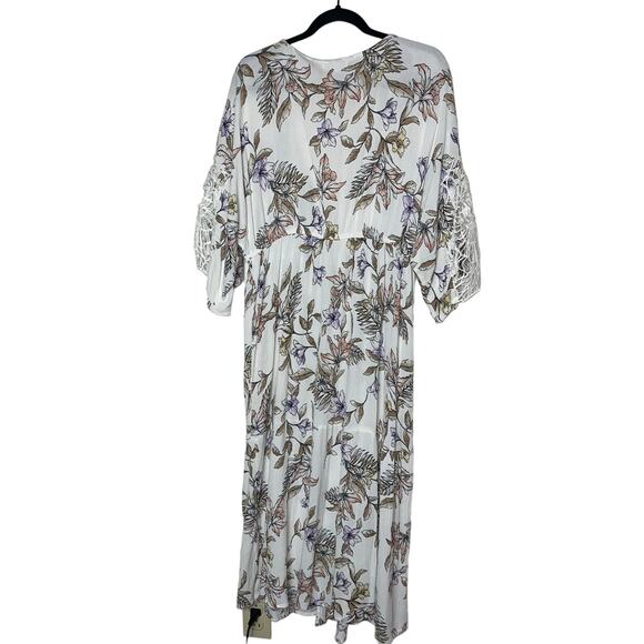 L.I.F.E Life Is For Eternity Floral Beach Cover Up Full Length Duster Size Large - Picture 5 of 13
